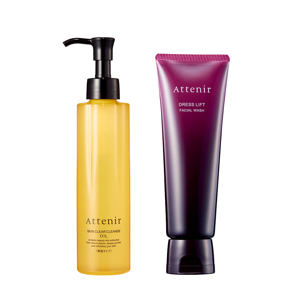 淨顏亮膚抗衰卸洗組-卸妝油無香175ml+緊緻塑顏潔面乳120g - Attenir